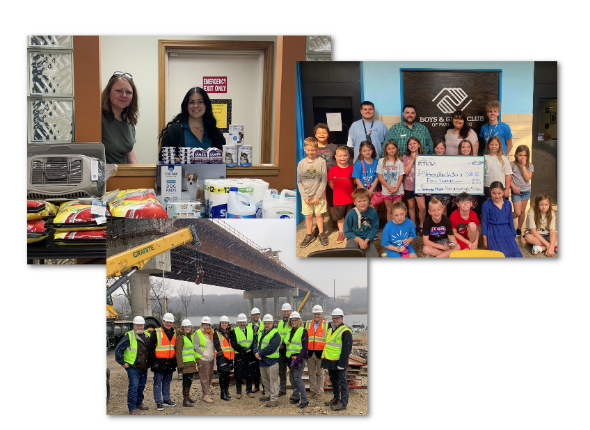 AIP team and community members at service and volunteer events