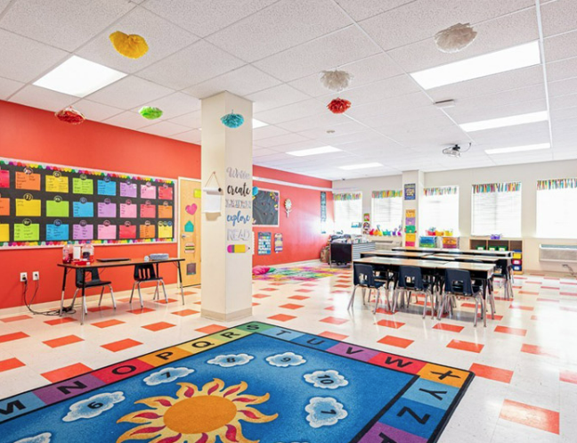 Bright, modern classroom supported by school infrastructure investment
