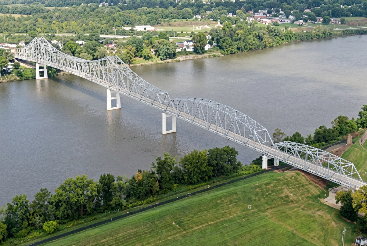 Parkersburg Memorial Bridge in Ohio River