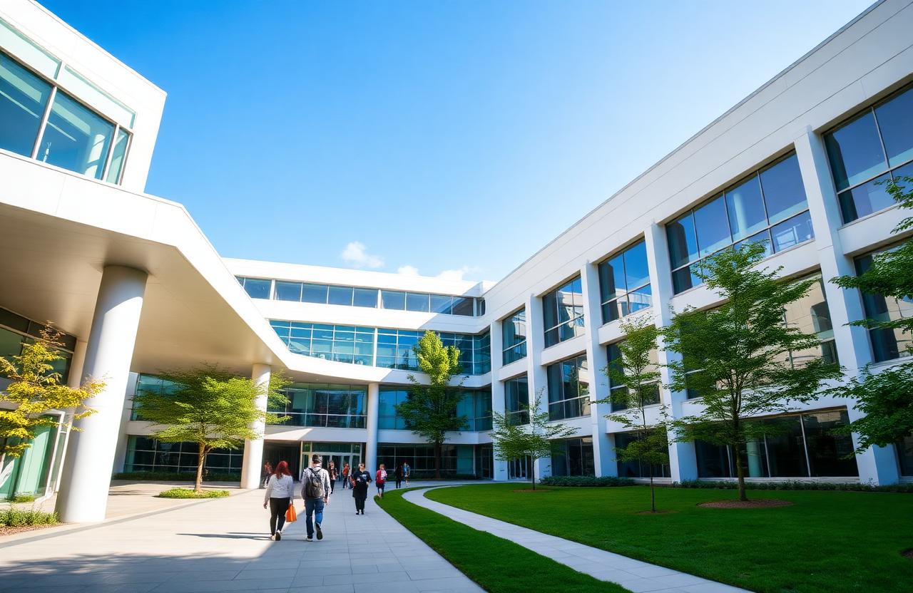 Modern school building exterior